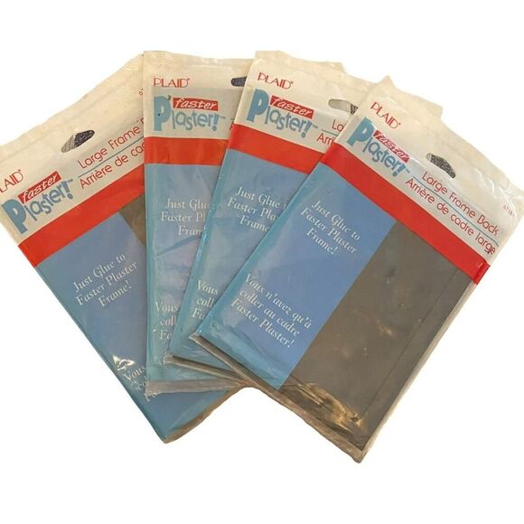 Other - 4 Vintage Black Easel Back Picture Frames 4 x 6-inch Backings Faster Plaster